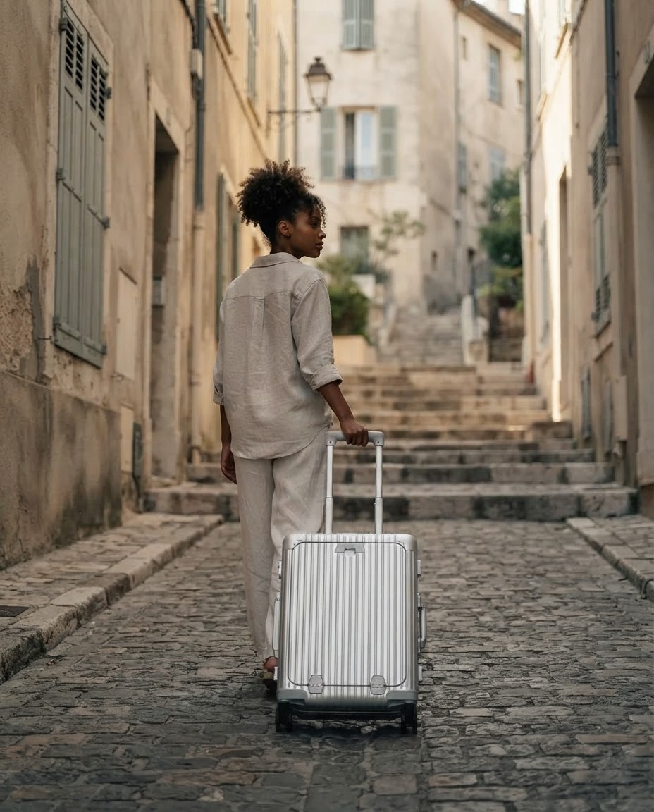 Valise cabine Valigo dans une ruelle provençale